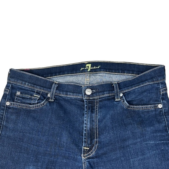 7 FOR ALL MANKIND Women's Rolled Hem Bermuda Denim Shorts Size 31 - Picture 4 of 16